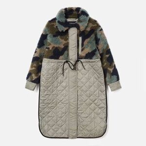 Everlane Camouflage and Quilted Long Coat
